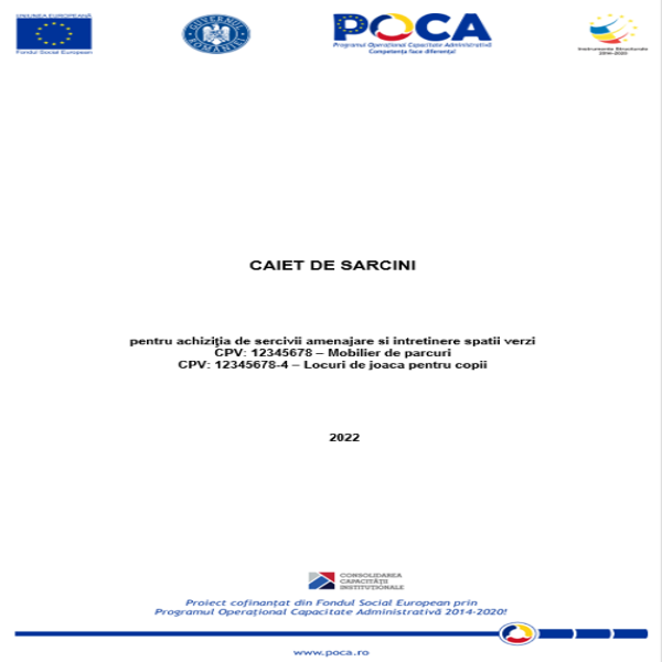 Caiet de Sarcini spații verzi