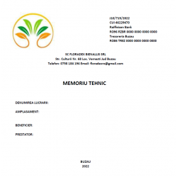 Memorii Tehnice spații verzi